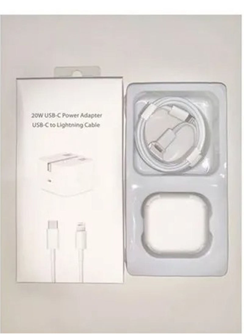 Generic - USB-C Power Adapter With Type-C To Lightning Cable White - Image 1