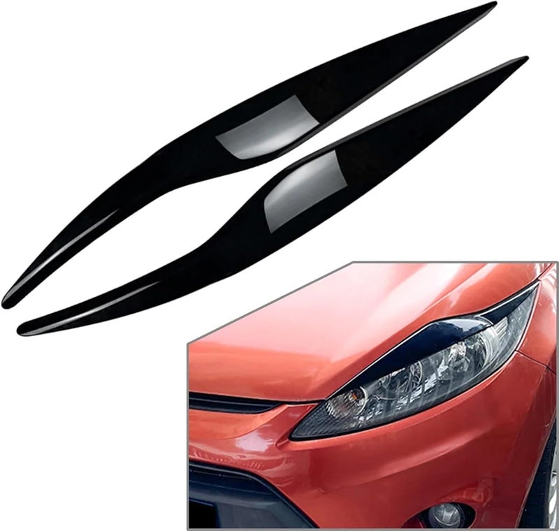 Vuzmode Glossy Black Headlight Eyelids for Ford Fiesta MK6 - Image 2