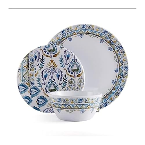 Fitz & Floyd Fitz and Floyd Azure Melamine Outdoor 12 Piece Dinnerware Set, Service for 4, Multicolor - Image 1