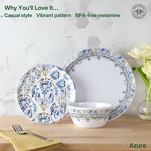 Fitz & Floyd Fitz and Floyd Azure Melamine Outdoor 12 Piece Dinnerware Set, Service for 4, Multicolor - Image 3