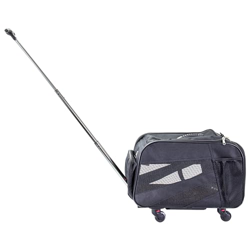 dbest products Pet Smart Cart, Medium, Black, Rolling Carrier with wheels soft sided collapsible Folding Travel Bag, Dog Cat Airline Approved Tote Luggage backpack - Image 1