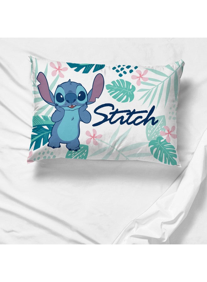 Jay Franco Disney Lilo & Stitch Misty Palm 1 Pack Pillowcase - Double-Sided Kids Super Soft Bedding - Image 4