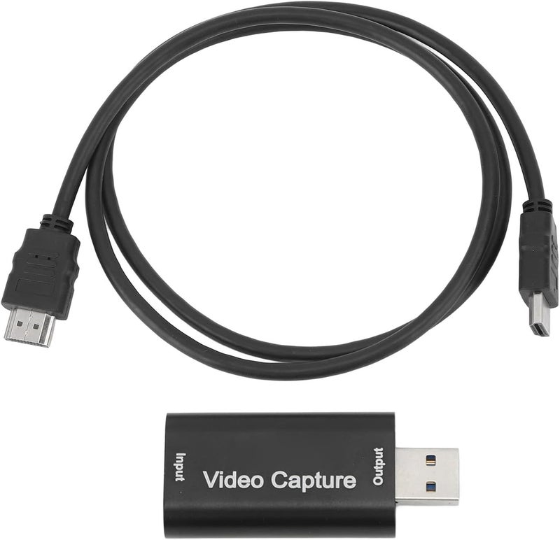واجهة متعددة الوسائط عالية الدقة (HD Multimedia Interface) لبطاقة التقاط الفيديو عبر USB، بدقة 4K 1080P ومعدل 30 إطارًا في الثانية، تدعم التقاط الصوت والفيديو في الوقت الفعلي، مع دعم للتوصيل والتشغيل الفوري (Plug and Play) لأجهزة الكمبيوتر والهواتف المحمولة. - Image 1