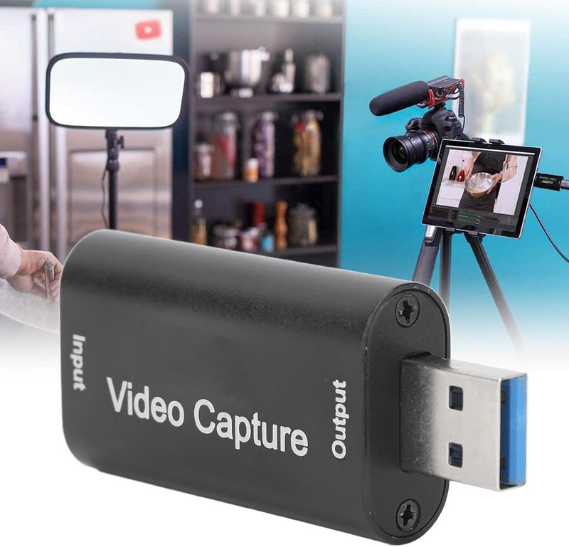 واجهة متعددة الوسائط عالية الدقة (HD Multimedia Interface) لبطاقة التقاط الفيديو عبر USB، بدقة 4K 1080P ومعدل 30 إطارًا في الثانية، تدعم التقاط الصوت والفيديو في الوقت الفعلي، مع دعم للتوصيل والتشغيل الفوري (Plug and Play) لأجهزة الكمبيوتر والهواتف المحمولة. - Image 5