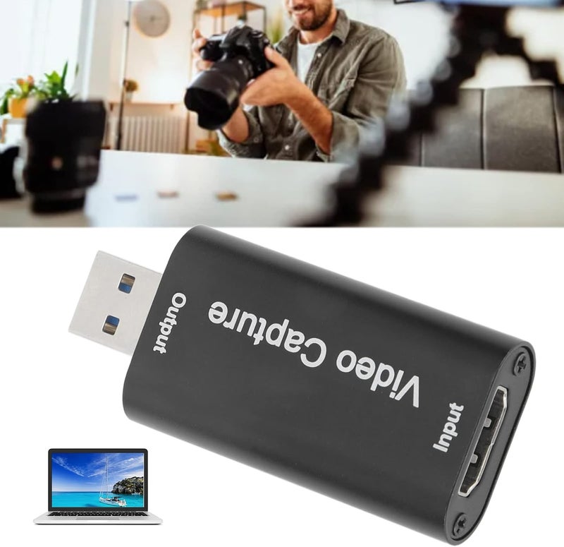 واجهة متعددة الوسائط عالية الدقة (HD Multimedia Interface) لبطاقة التقاط الفيديو عبر USB، بدقة 4K 1080P ومعدل 30 إطارًا في الثانية، تدعم التقاط الصوت والفيديو في الوقت الفعلي، مع دعم للتوصيل والتشغيل الفوري (Plug and Play) لأجهزة الكمبيوتر والهواتف المحمولة. - Image 4