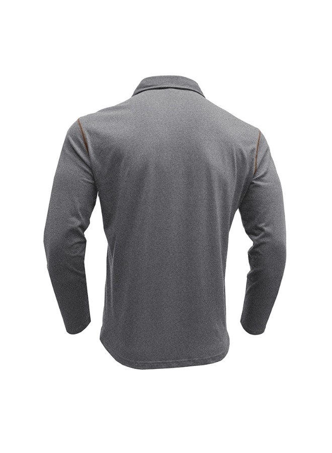 general Men's Casual Polo Shirts Classic Long Sleeve Basic Button T-Shirt Lightweight Cotton Golf Tops with Pocket - Image 2