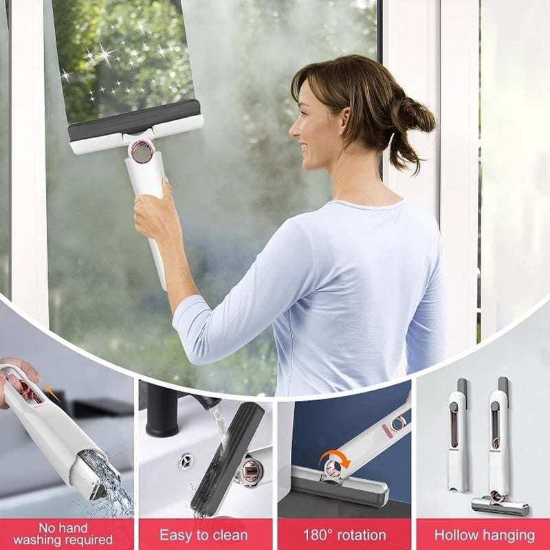 Whitecloud TRANSFORMING HOMES Whitecloud TRANSFORMING HOMES Multi-Functional Hand-Free Mini Mop Effective Household and Car Cleaning for Bathrooms, Kitchens, Desktops, and Glass Surfaces (White, MM-1)  - Image 5