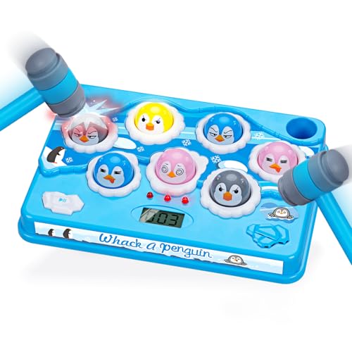  FS FS PoundAPenguin Game ScreenFree Interactive Pounding Toy with 2 Soft Hammers Safe Toddler Hammer Toy for 13 Years Kids Ages 28 4 Speed Modes Score Display - Image 1