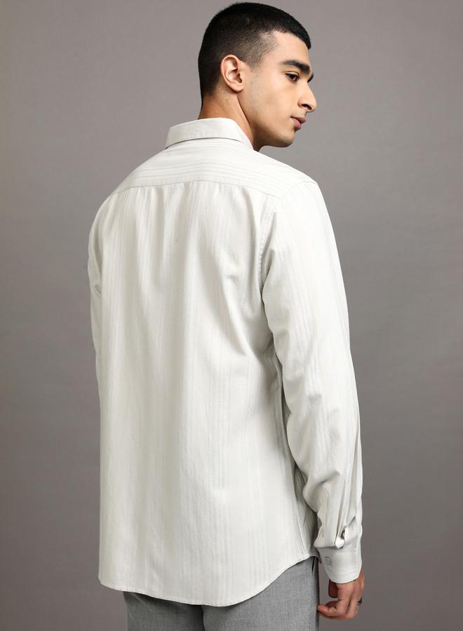 HIGHLANDER Slim Fit Striped Collared Shirt - Image 3