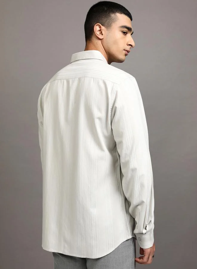 Highlander  Slim Fit Striped Collared Shirt for Men | Best Price UAE
