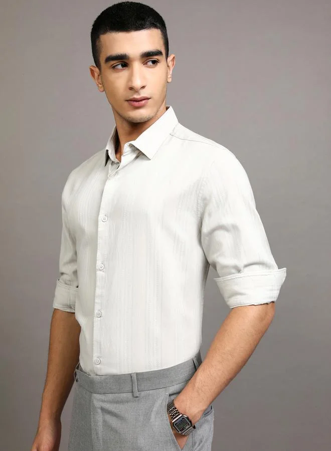 Highlander  Slim Fit Striped Collared Shirt for Men | Best Price UAE