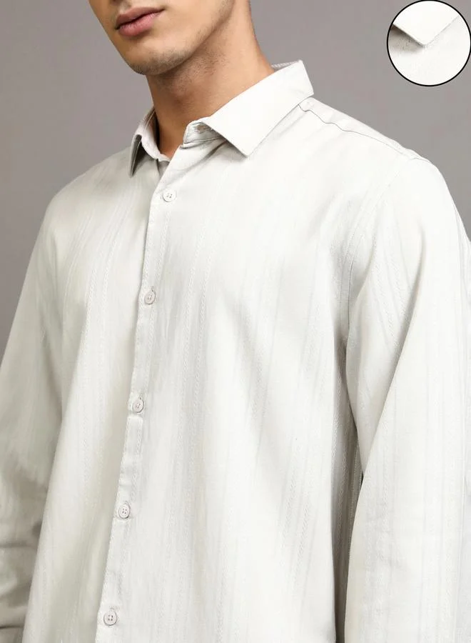 Highlander  Slim Fit Striped Collared Shirt for Men | Best Price UAE