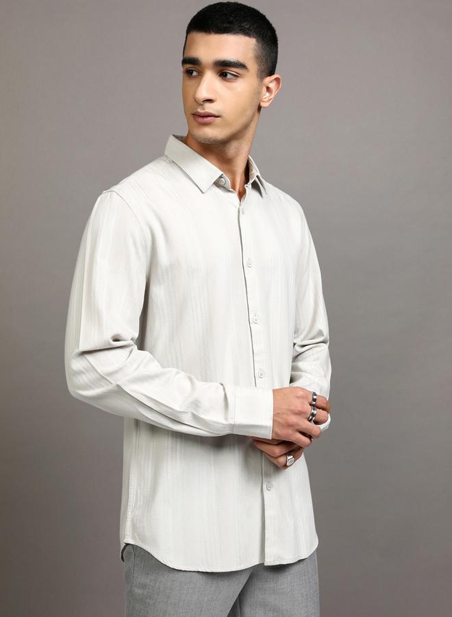 HIGHLANDER Slim Fit Striped Collared Shirt - Image 1