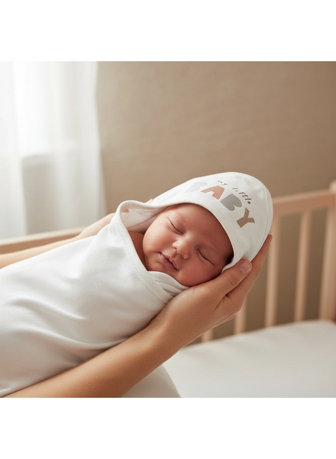 Mamas One Hooded Cotton Baby Blanket Cat-Rainbow – Soft & Breathable Newborn Wrap | Cozy Hooded Swaddle for Sleeping, Bath & Stroller - Image 1