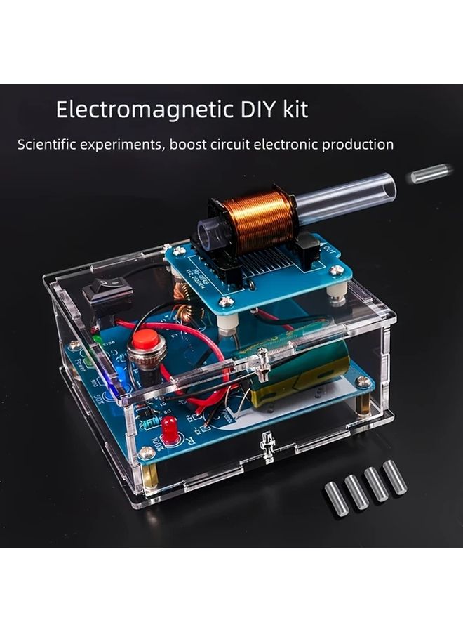 أطقم العلوم DIY لوحة دائرة البندقية الكهرومغناطيسية عالية الضغط وحدة لحام ممارسة مشروع STEM التعليمي - Image 3