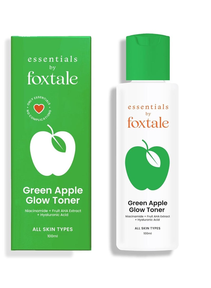 Foxtale Essentials Daily Green Apple Glow Toner with Niacinamide Fruit AHA Extract and Hyaluronic Acid 100ml - Image 1