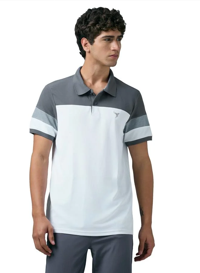 Technosport Technosport Men Slim Fit Color Block Pique Polo