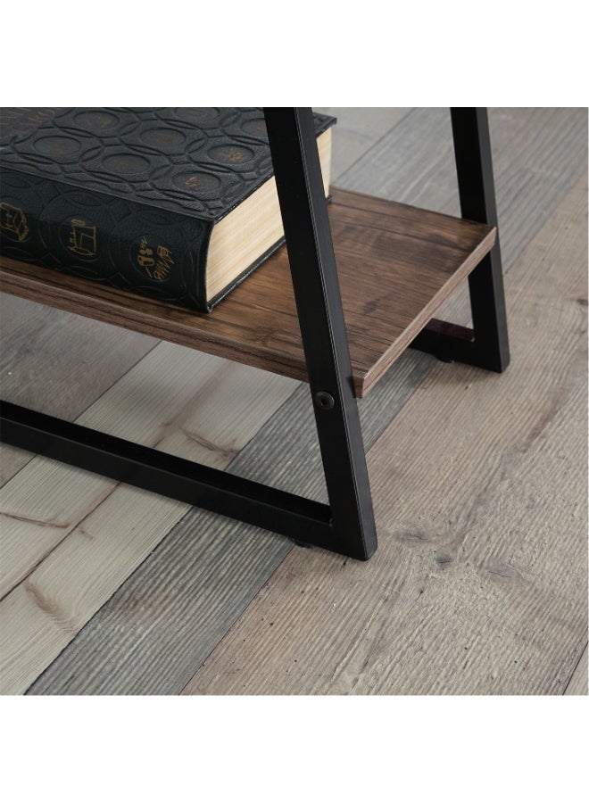 Cady One A study desk with versatile side shelves featuring a sturdy metal design and wooden frame; a spacious workspace computer desk with 3 built-in storage shelves for books and files, ideal for a home office or study. - Image 5