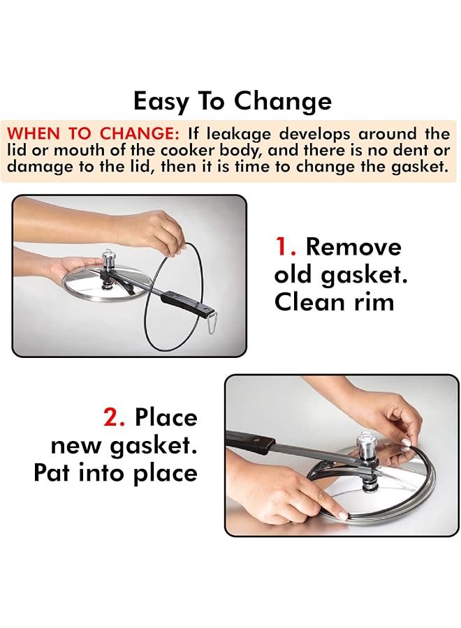 هوكينز حلقة مانعة للتسرب لطناجر الضغط بيج بوي سعة 18 لترًا و22 لترًا، لون أسود - Image 4