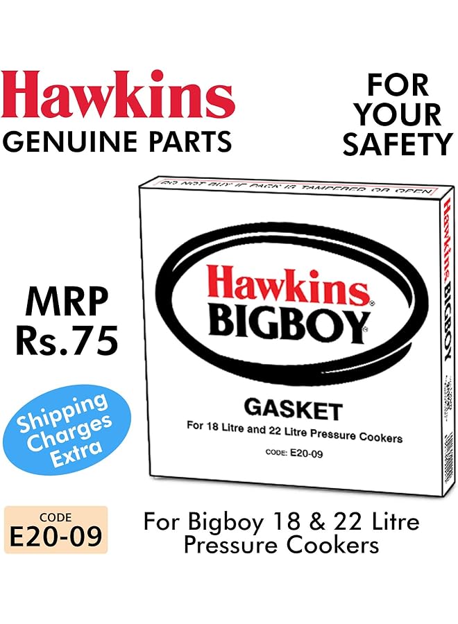 هوكينز حلقة مانعة للتسرب لطناجر الضغط بيج بوي سعة 18 لترًا و22 لترًا، لون أسود - Image 2