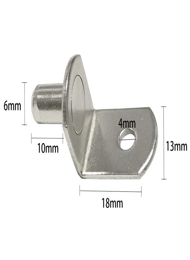 Delatanus 6mm Shelf Pegs,Bracket L-Shaped Support Pegs Pins with Hole for Cabinet Closet Nickel Plated-20PCS - Image 2