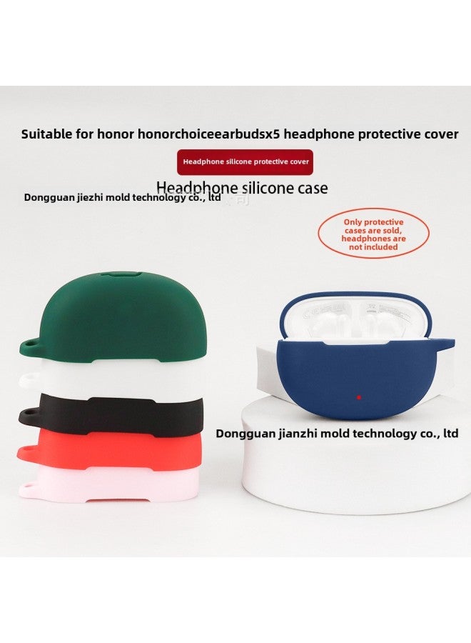 Honor Choice Earbuds X5 Protective Case Soft Silicone Bluetooth Earphone Cover Pure Color IP Style Injection Molding-Color:Black-Model:Choice Earbuds X5 - Image 2