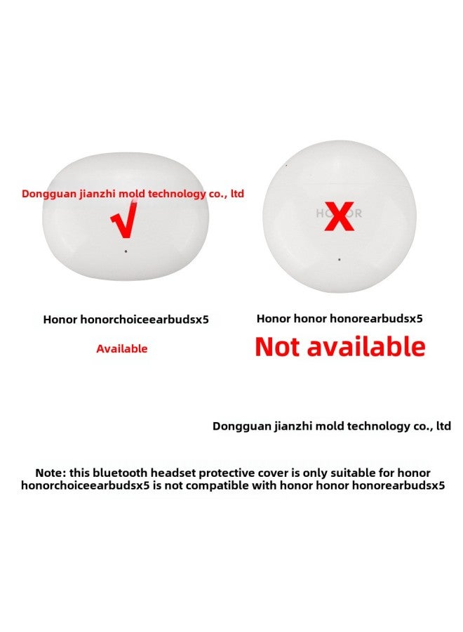 Honor Choice Earbuds X5 Protective Case Soft Silicone Bluetooth Earphone Cover Pure Color IP Style Injection Molding-Color:Black-Model:Choice Earbuds X5 - Image 4