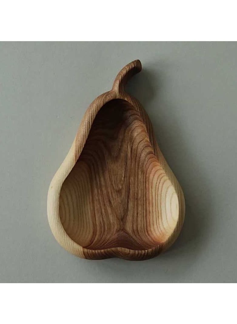 Egypt Antiques Children's snack or pear-shaped dish + wooden spoon, handmade, 100% natural colors, treated with olive oil  - Image 2