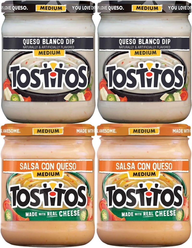 Tostitos باقة توستيتوس كيسو المتنوعة - 4 عبوات من السالسا والغموس المتوسطة - Image 4