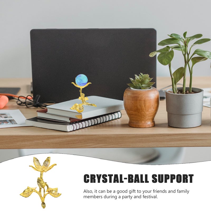 2pcs Crystal Base Metal Rose Flower Shaped Crystal Display Base Sphere Holder - Image 5