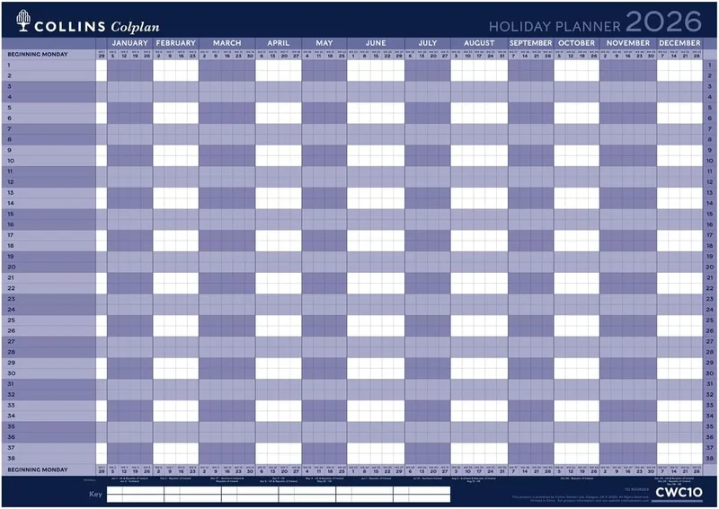كولينز تقويم حائط كولينز كول بلان السنوي للعطلات