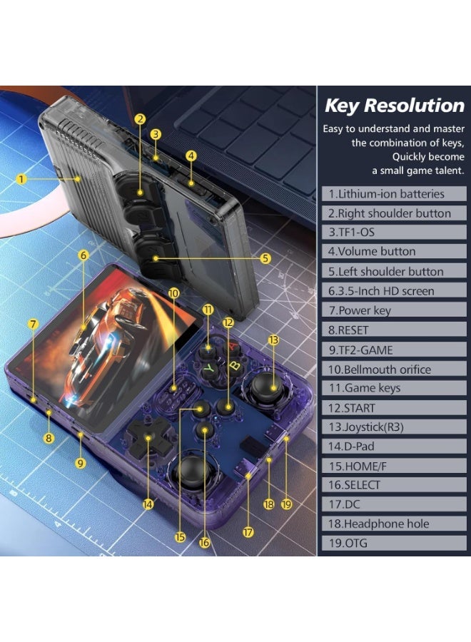 ELTRAZONE R36S Retro Handheld Video Game Console with 3.5-Inch Display, Long-Lasting Rechargeable Battery, Portable Classic Gaming System with Thousands of Built-In Games – Compact Handheld Console - Image 5