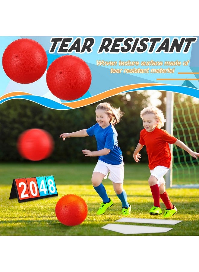 Poen 19 Pcs Sports Kickball Set, Including 2 Pcs 10 Inch Playground Ball with Air Pump 5 Pcs Rubber Bases 10 Pcs Foul Marker Discs and a Flip Scoreboard for Kids Adults Boy Girl Outdoor Backyard Game - Image 5