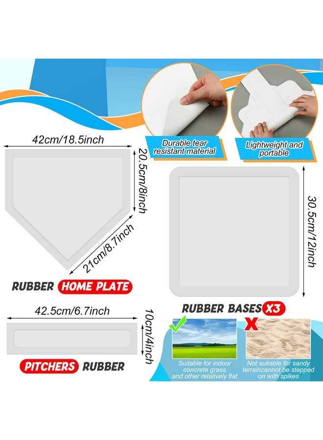 Poen 19 Pcs Sports Kickball Set, Including 2 Pcs 10 Inch Playground Ball with Air Pump 5 Pcs Rubber Bases 10 Pcs Foul Marker Discs and a Flip Scoreboard for Kids Adults Boy Girl Outdoor Backyard Game - Image 4