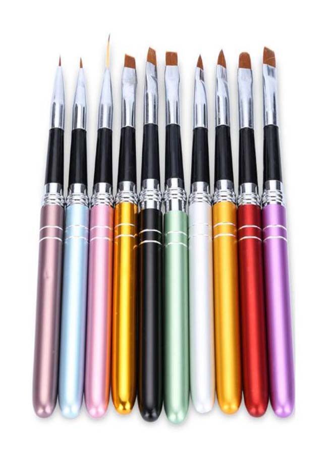 نيبمينينت مجموعة فرش لطلاء وتزيين الأظافر مكونة من 10 قطع متعدد الألوان