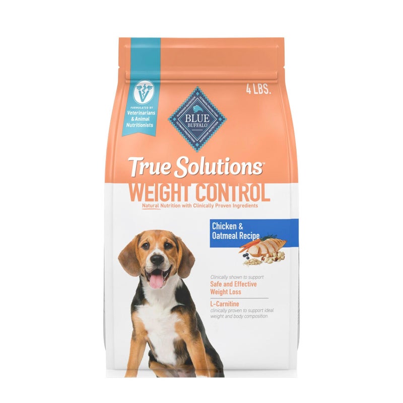 Blue Buffalo True Solutions Weight Control Natural Dry Dog Food for Adult Dogs, Chicken, 4-lb. Bag - Image 1