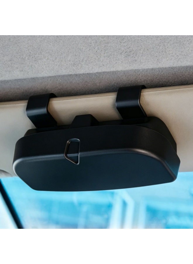 Car Sun Visor Sunglasses Holder, Universal Clip-on No Damage Auto Glasses Storage Box with 2 Fixed Clips, Shockproof Interior Eyeglasses Case Car Accessory - Image 3
