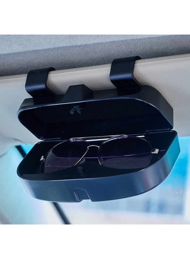 Car Sun Visor Sunglasses Holder, Universal Clip-on No Damage Auto Glasses Storage Box with 2 Fixed Clips, Shockproof Interior Eyeglasses Case Car Accessory - Image 4