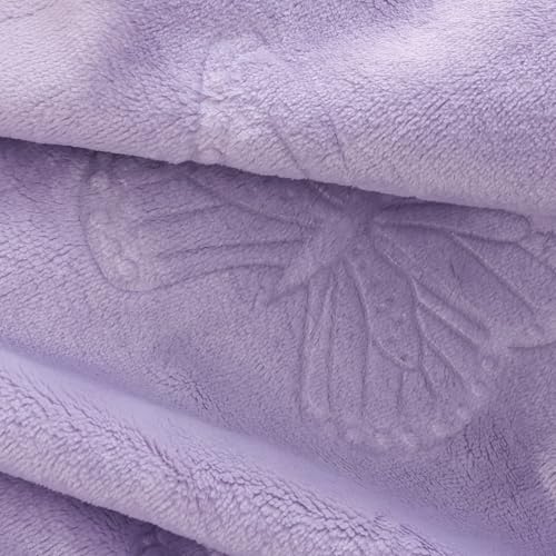 BORITAR Baby Blanket with Butterfly Design for Girls Ultra Soft Fleece Warm and Lightweight Blankets for Infant Toddler Newborn, 30x40 Inch, Purple - Image 2