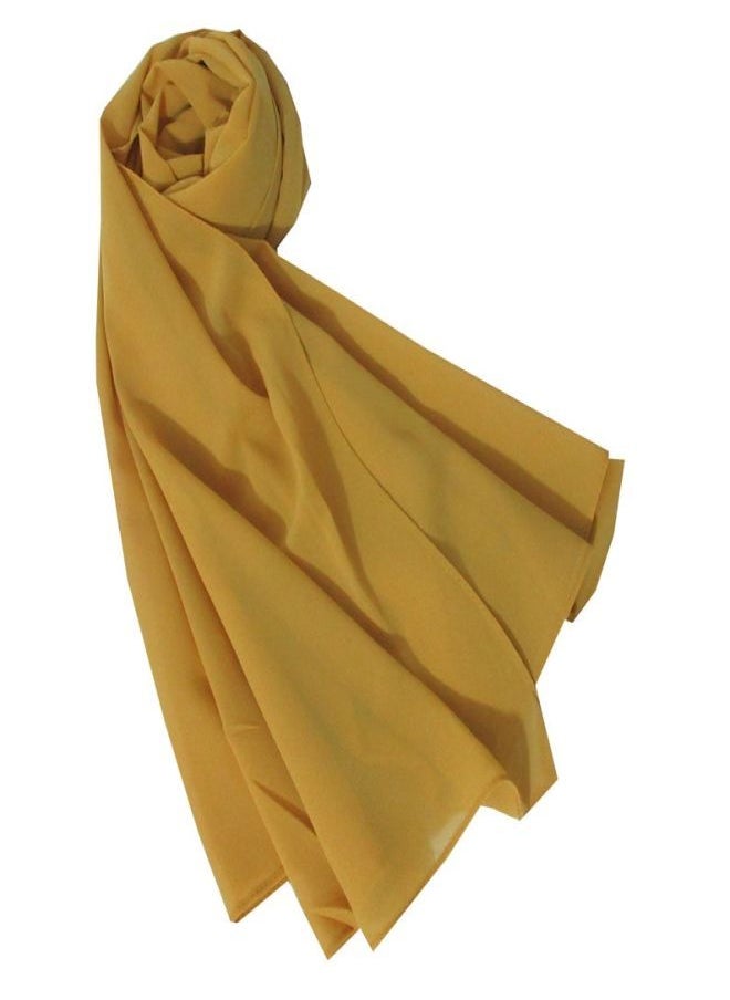 Fatah - Scarf Chiffon Crepe High-Quality - Dark Yellow Color - From Fatah - Image 1