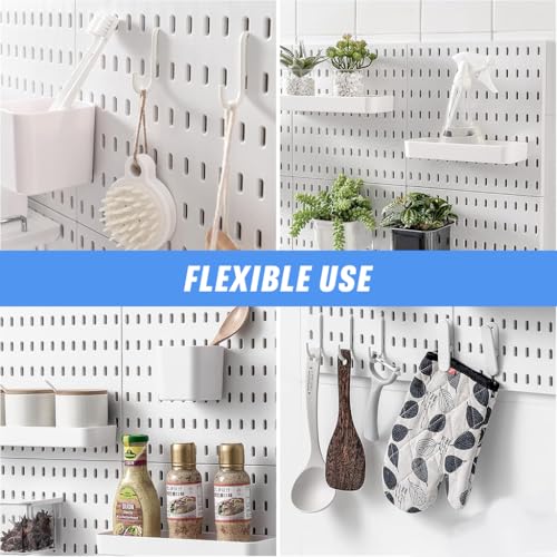 Serplex® DIY Assembly Pegboard Kit, 11.8'' Square Wall Pegboards Wall Organizer Pegboards with Storage Box & Shelf, Hooks, Space Saving Wall Pegboard Organizer for Tools, Gadget, Stationeries - Image 5