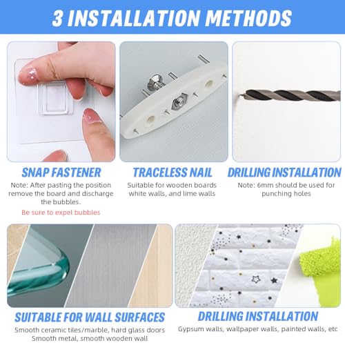 Serplex® DIY Assembly Pegboard Kit, 11.8'' Square Wall Pegboards Wall Organizer Pegboards with Storage Box & Shelf, Hooks, Space Saving Wall Pegboard Organizer for Tools, Gadget, Stationeries - Image 3