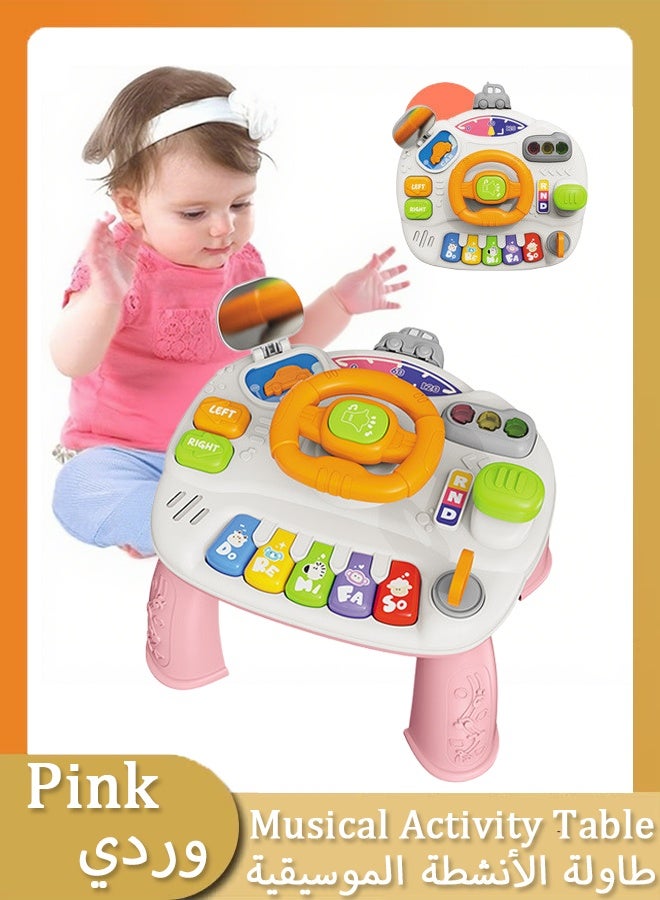 Vinnatsu Baby Toys for 1 Years, Musical Activity Table for 1 Year Old Boys Girls Gifts, Toddler Infant Toys, 26cm W x 25cm L x 22 cm H，Pink - Image 1