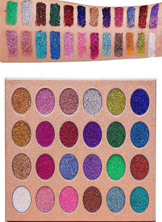 COSLUXE #DELANCI Pressed Chunky Glitter Eyeshadow Palette - 24 Pressed glitter Makeup Metallic Glitter Highly Pigmented Ultra Shimmer Makeup Pallet Eye Shadows Flash Color Cosmetic Set - Image 1