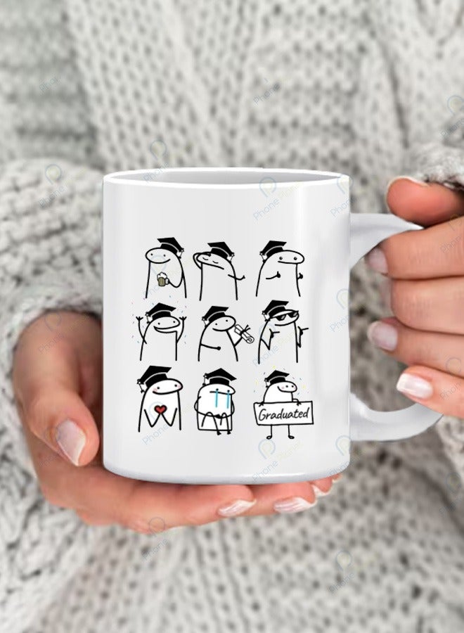 Phone Planet A mug printed with a graduation phrase and a distinctive design with a multicolored handle A ceramic mug