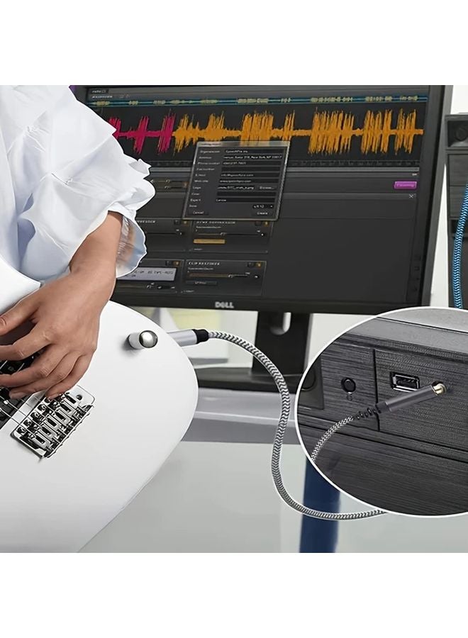 6.35 ملم إلى 3.5 ملم محول صوتي ذكر إلى ذكر كابل 78.74 بوصة توافق عالمي - Image 5