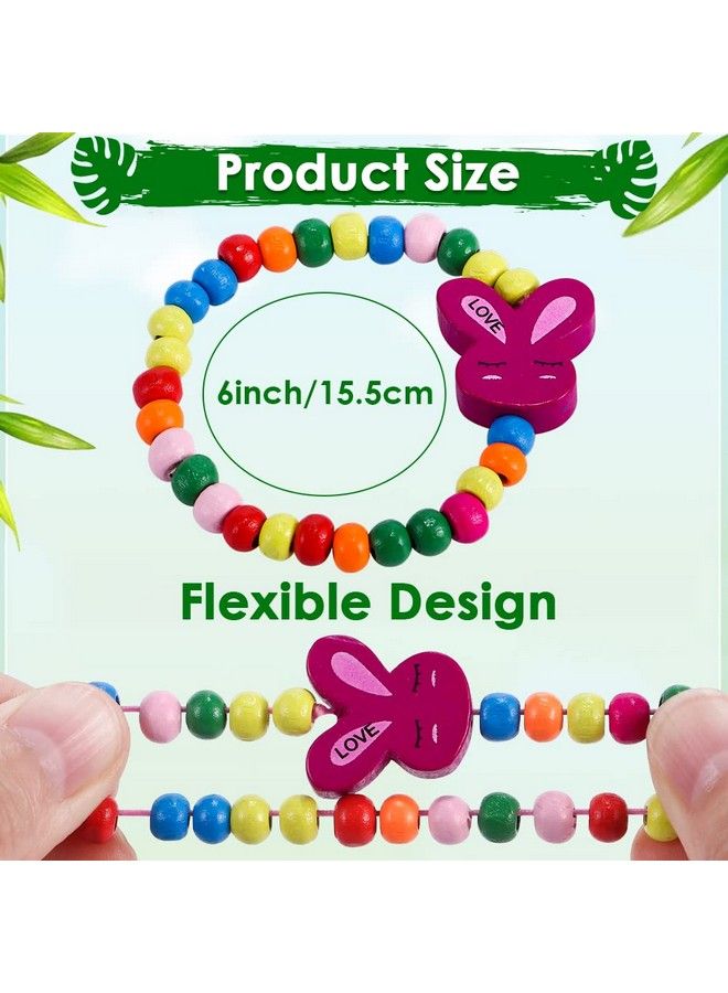G.C 12 Pcs Girls Bracelets Jewelry For Kids Cute Unicorn Mermaid Animal Pendant Colorful Wooden Beaded Bracelets Princess Pretend Play Gifts For Toddlers - Image 5