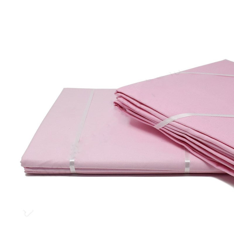 Shri Anand Creation Cotton Single Bed Sheet with One Pillow Cover Pink  - Image 2