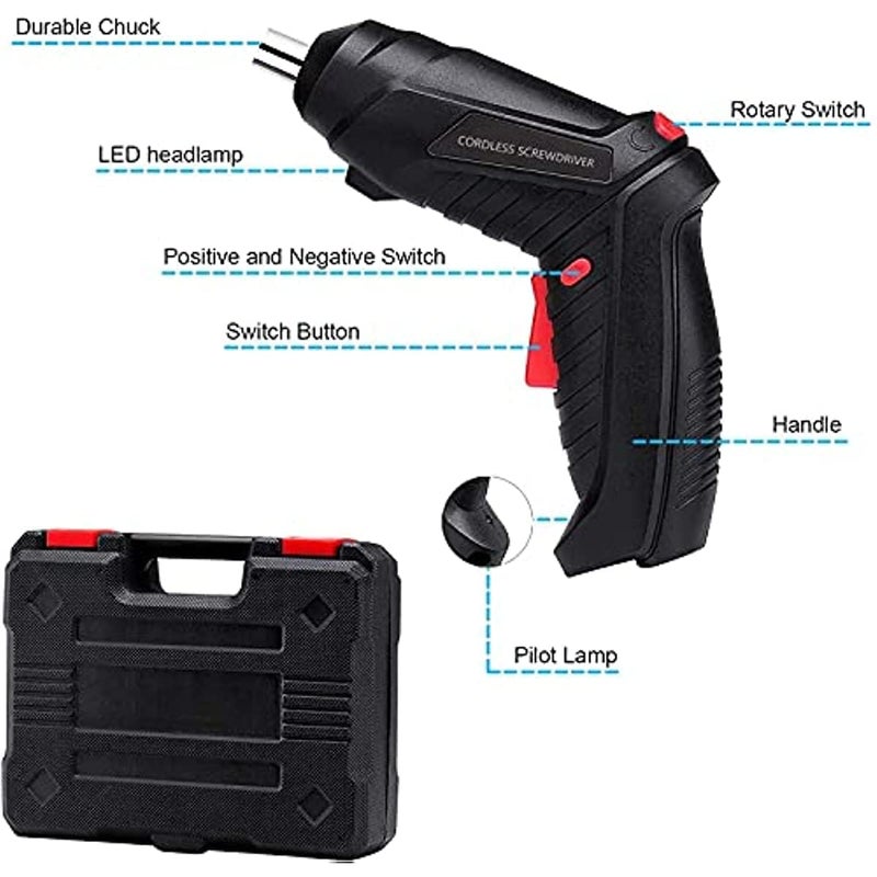 JRS TRADERS 47 in 1 Electric Screwdriver Cordless Drill Portable Driver Machine with Built LED Rechargeable Cordless Power - Image 4