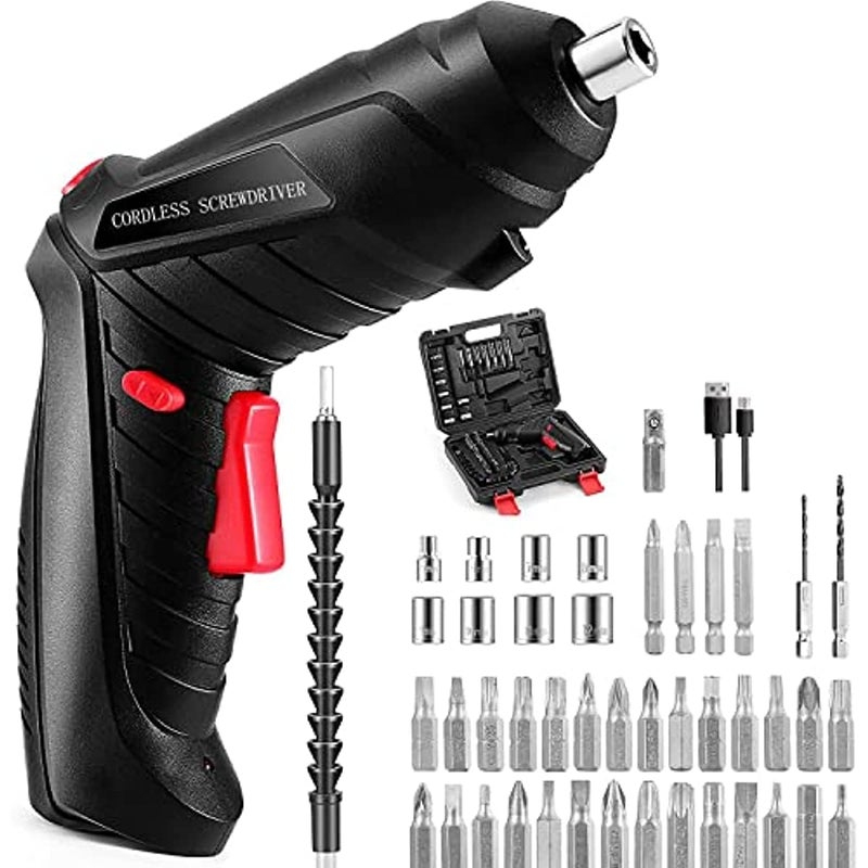 JRS TRADERS 47 in 1 Electric Screwdriver Cordless Drill Portable Driver Machine with Built LED Rechargeable Cordless Power - Image 1